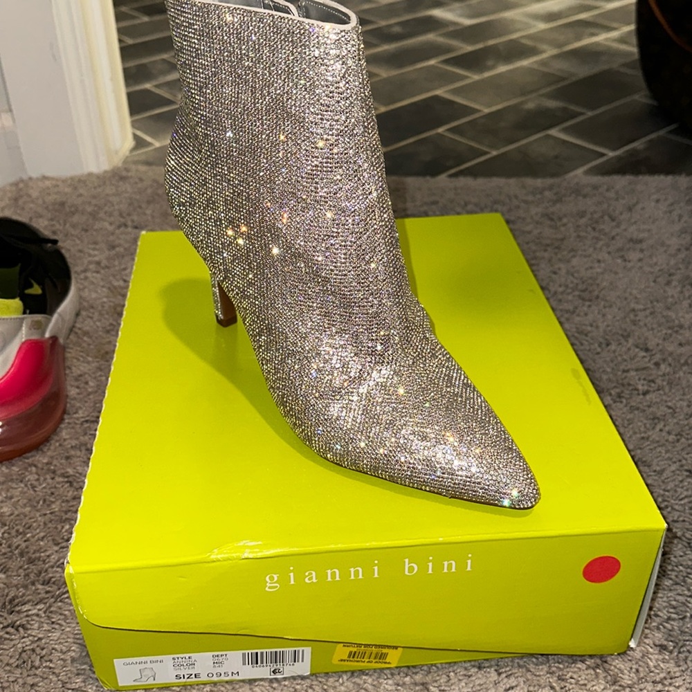 Brand new, never been worn rhinestone booties